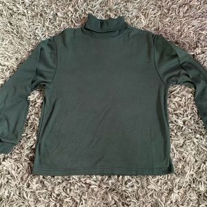 Army green turtle neck